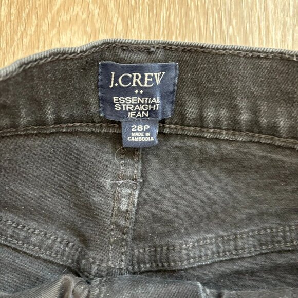 J. Crew Jeans Womens 28P Black Essential Straight Ankle Denim Minimalist Neutral - Picture 4 of 6